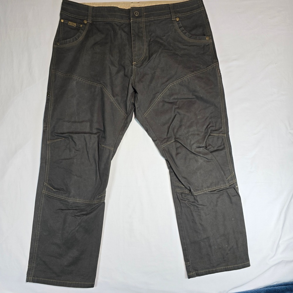 Kuhl The Law Mens Heavyweight Canvas Work Pants Brown 42x30 Articulated Knee